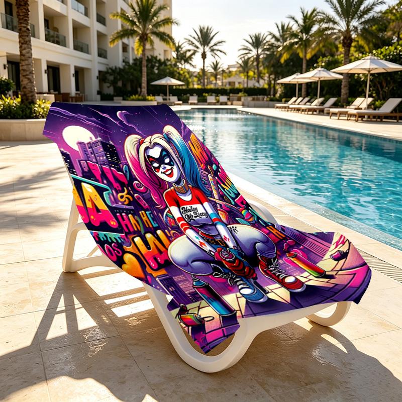 Superhero Print Beach Towel Design, Soft, Lightweight. for Home Bathroom, Spa, Pool, Yoga, Surfing, Camping, Gift for Family, Friend