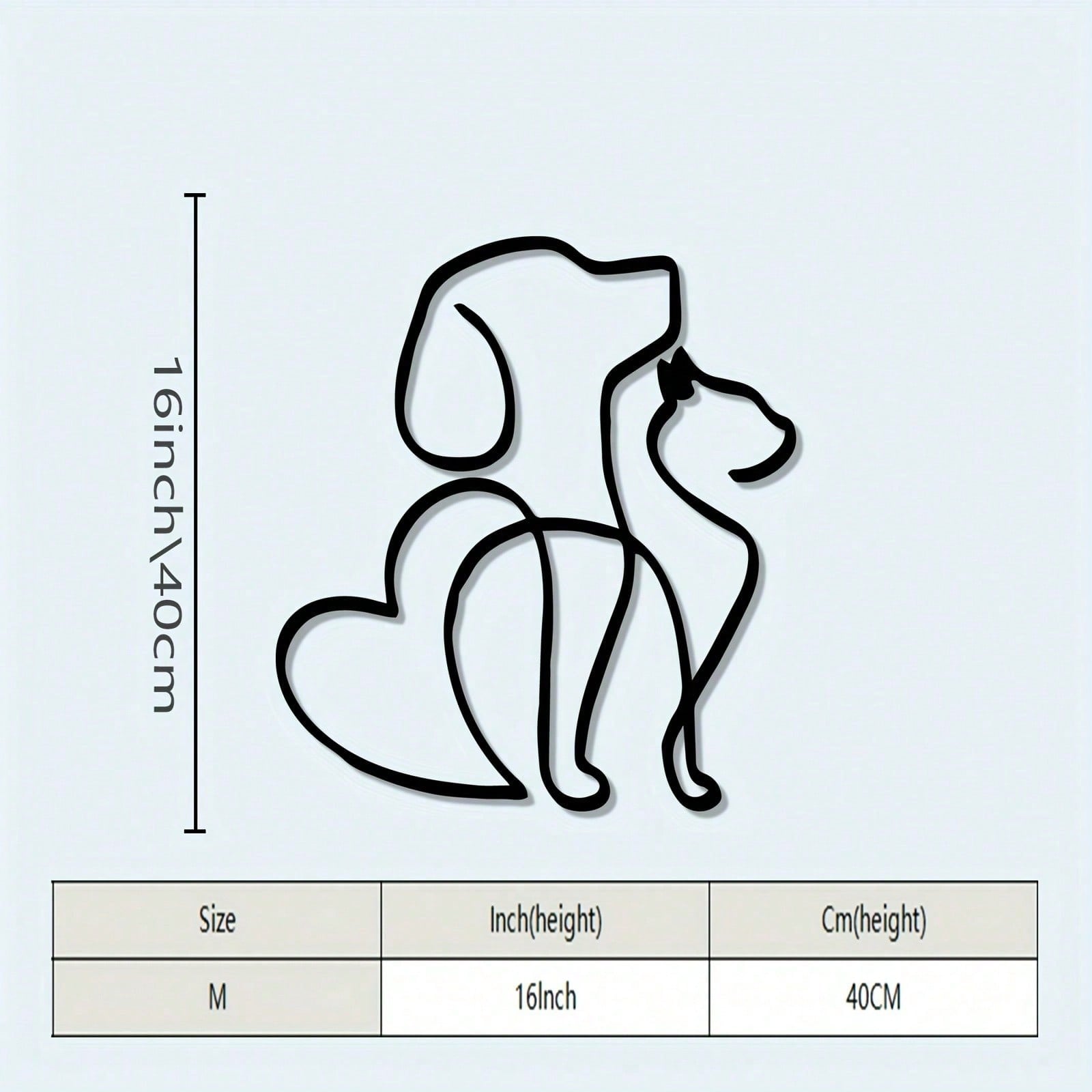 

Metal Wall Art Line Art Pet Memorial Gift Cat Dog Heart Shape Minimalist Iron Decor Animal Lovers Home Christmas Decoration