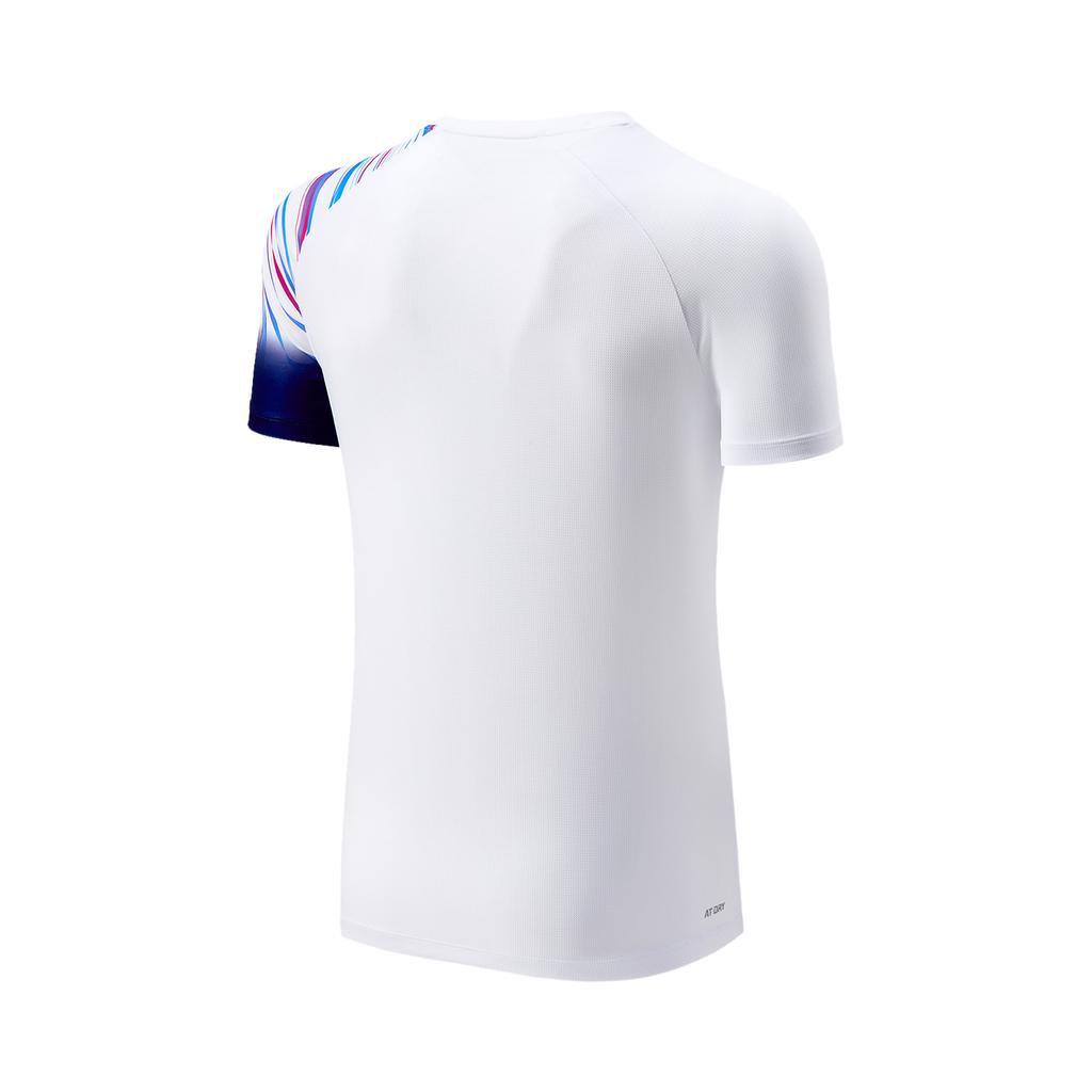 Li Ning Badminton Series Color Block Soft Comfortable Versatile Short Sleeve T-Shirt Mid Waist Shorts Casual Sports Set Unisex Sports Set AATV045-2