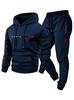 European Size Men's Casual Letter Print Hoodie Set: Unisex Autumn/Winter Hooded Sweatshirt & Long Pants