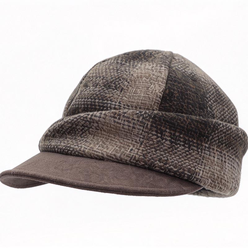 Retro versatile wool beret women's autumn and winter fashion warm ear protector hat British style baseball cap tide
