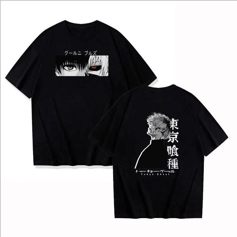 Anime Tokyo Ghoul Ken Kaneki Manga Printed Tshirt Women and Men Casual Loose Fashion Oversize O-Neck Short Sleeve Sweatshirt Top