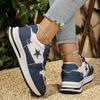 Fashion Fashion Star Decor Platform Sneakers for Women Blue Denim Breathable Sports Shoes Woman Autumn 2025 Thick Sole Running Sneakers
