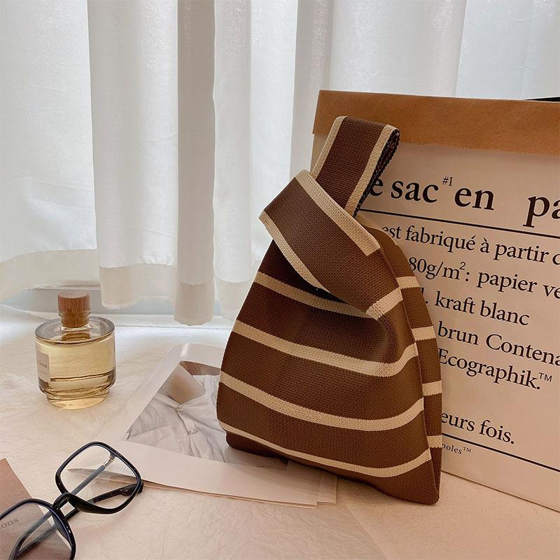 

Сумка ручной работы из трикотажного материала женская мини-сумка на запястье модная повседневная цветная сумка в широкую полоску в клетку