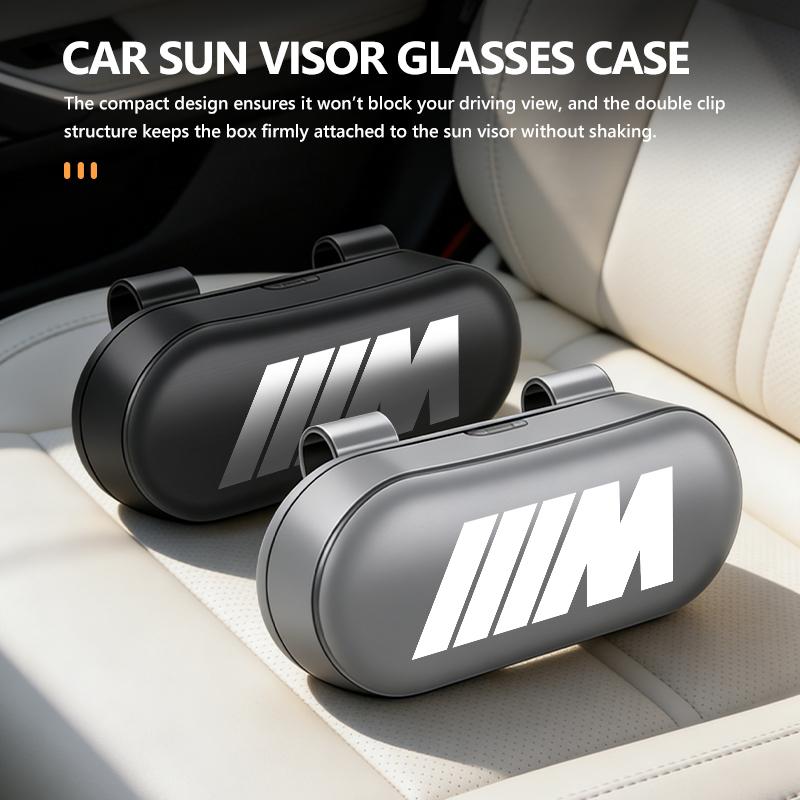 Car Glasses Box Sun Visor Glasses Holder Eyeglasses Storage Case For BMW 1 3 5 7 Series M F01 F20 F10 F13 E52 E53 E60 E93