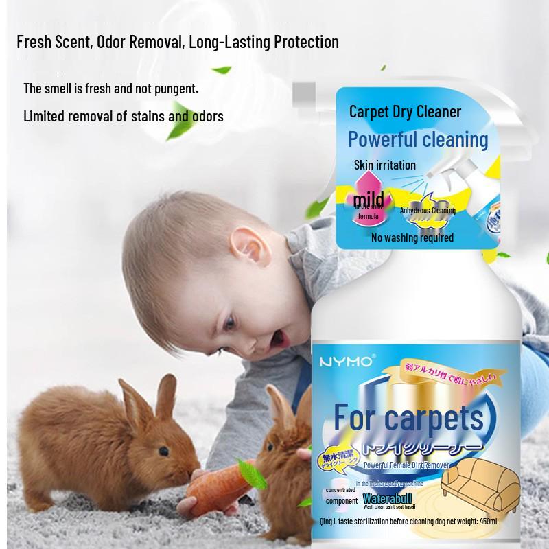 Waterless Carpet Cleaner for Oil Stains - Dry Cleaning Agent for Wool Carpets