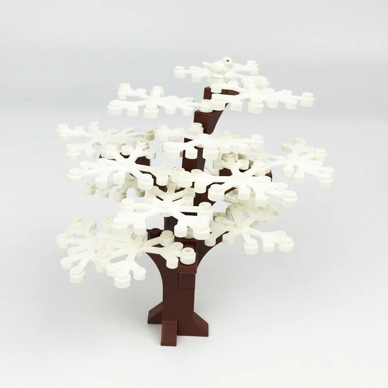Mattoncini MOC albero delle quattro stagioni uccelli pianta scena mattoncini a particelle piccole assemblaggio giocattolo albero mattoncini da costruzione fai da te