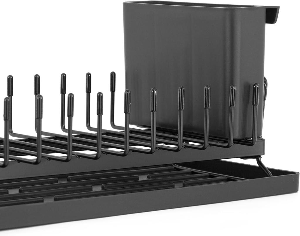 Dish Drying Rack Compact Sink Dish Rack with Dish Drainer Kitchen Dish Organizer Utensils Holder for Kitchen Counter