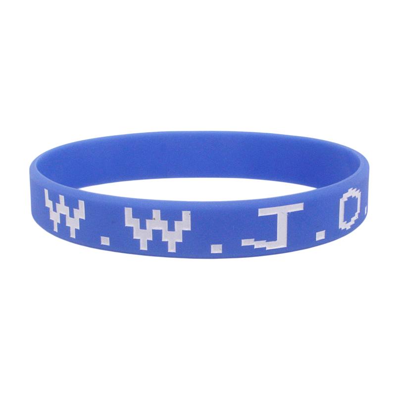 

1Pcs Wwjd Rubber Bracelets Colorful What Would Jesus Do Silicone Wristbands For Men Women Party Favors Christian Jesus Wwjd синий