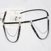 Punk Leather Waist Chain Belt Layered Ring Belly Chains Dance Body Accessories for Women and Girls