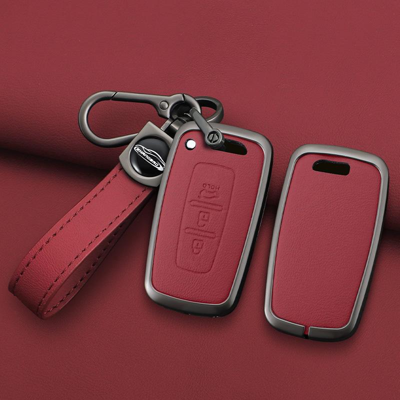 Car Key Case Cover For Hyundai Genesis Coupe Sonata Ix35 For Kia Forte Sportage K2 K5 Zinc Alloy Leather Protector Accessories