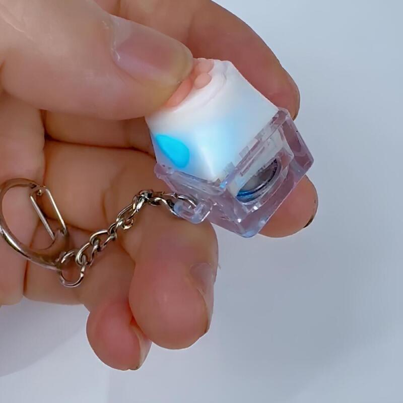Glowing LED Cat Paw Soft Keycap Keyring Fidget Charm