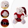 Plush Sitting Bear Doll Figurine Christmas Theme Animal Ornament with Santa Costume Stylish Home Decoration Accessories
