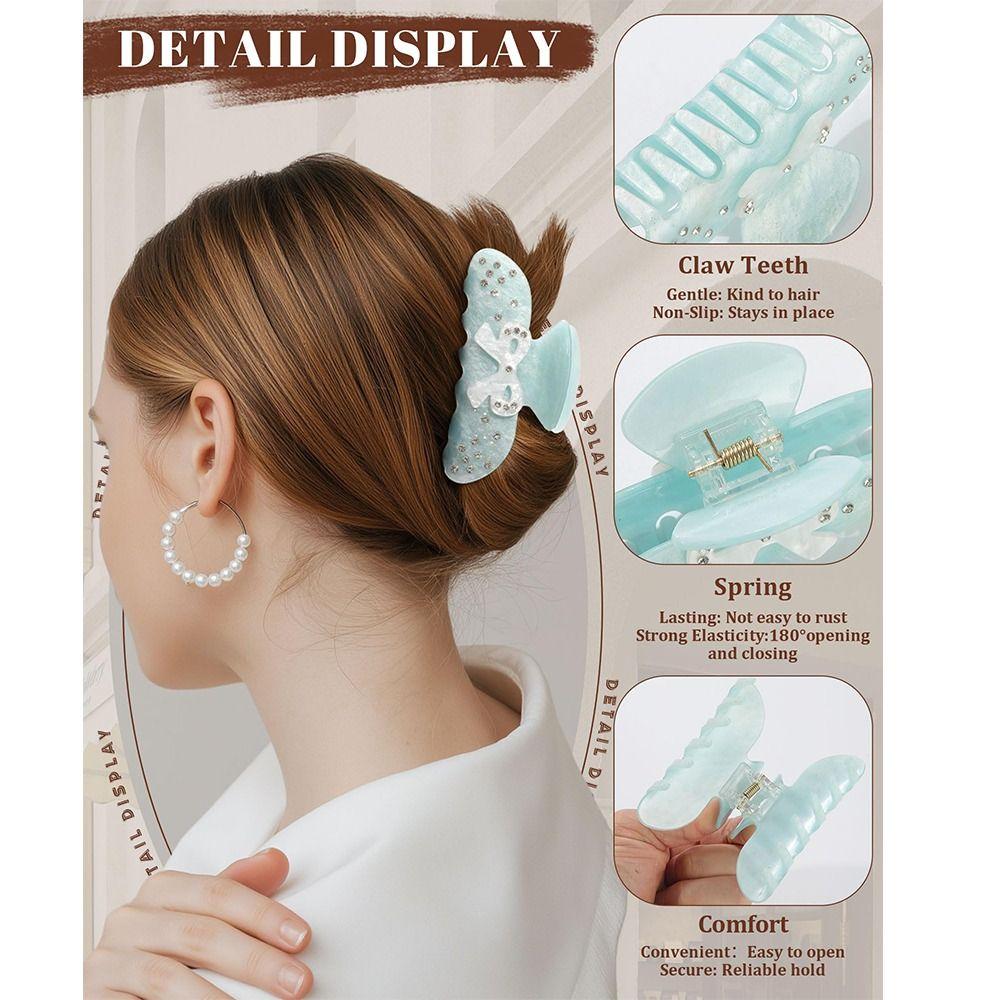 Acrylic Strong Hold Claw Clips Bow Hair Clips New Hair Claw Clips  for Women