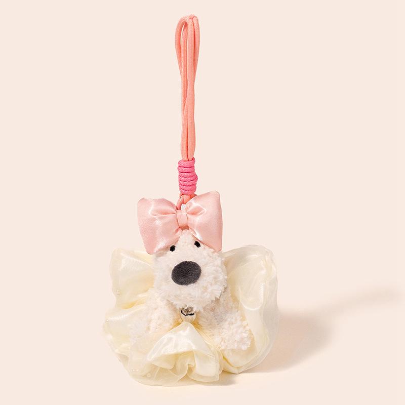 Cute West Highland Terrier Puppy Plush Keychain Bag Charm Gift for Girls