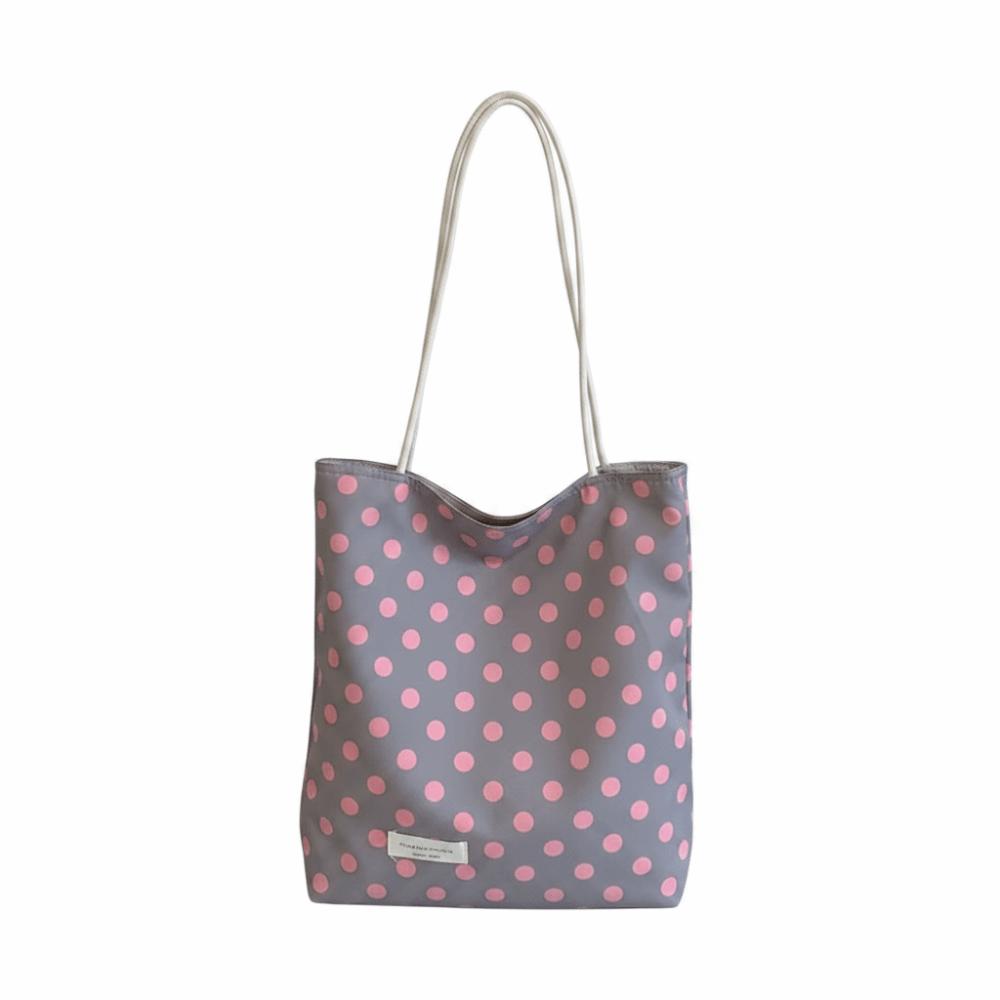 Multi-Color Polka Dot Shoulder Bag Magnetic Buckle Shopping Handbag Drawstring Tote Bag Outdoor
