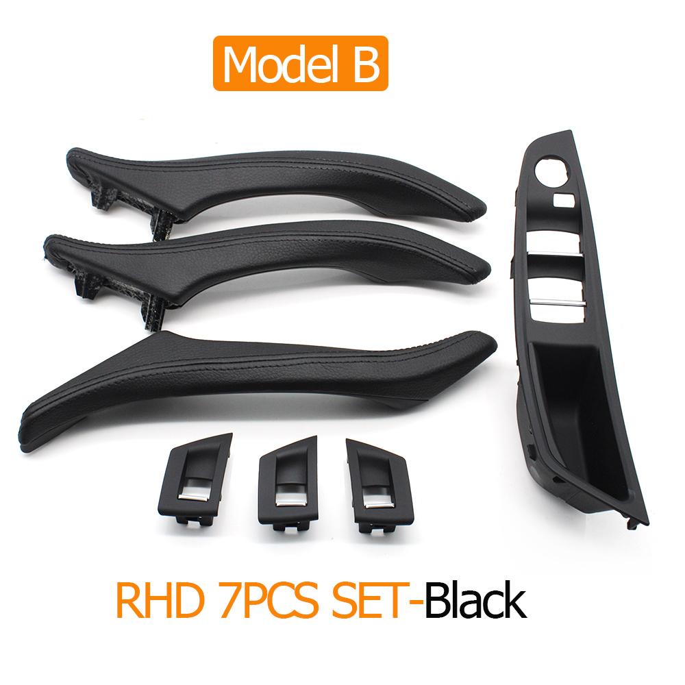 Right Hand Driver RHD Beige Black Car Interior Leather Door Handle Assembly 7PCS Set For BMW 5 Series F10 F11 523i 525i 528i 530