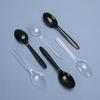 Pack Of 100 Clear Plastic Teaspoons Microwave Safe Round Head Ice Cream Spoon Tableware for Parties Camping and Event