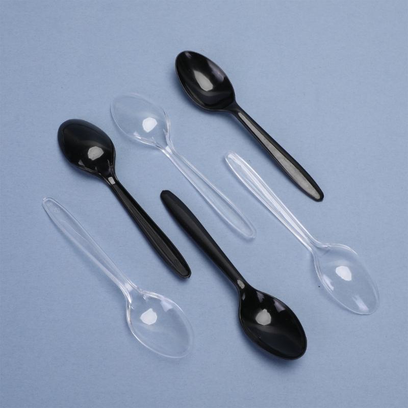 Pack Of 100 Clear Plastic Teaspoons Microwave Safe Round Head Ice Cream Spoon Tableware for Parties Camping and Event