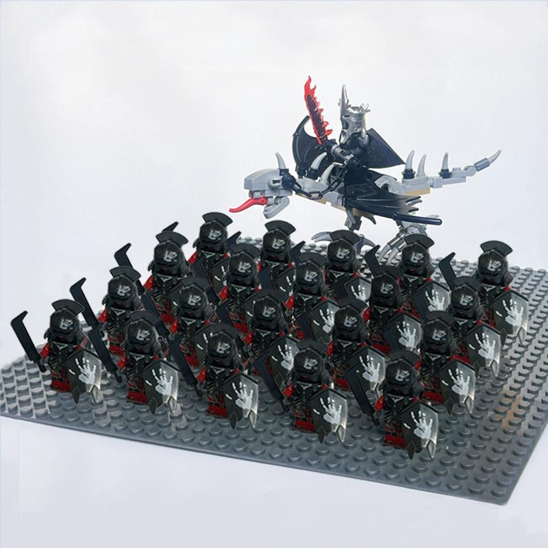 Moc Uruk-hai Strong Orc Army Soldiers with Witch King leader Mini Figure Building Block Set Toys for Children as Birthday gifts