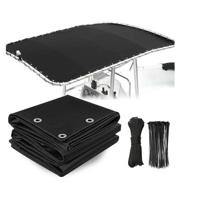236x157cm Boat Sun Shade Canopy 600D Polyester Waterproof UV Blocker Fishing Vessel Cover Black Marine Accessory Kit