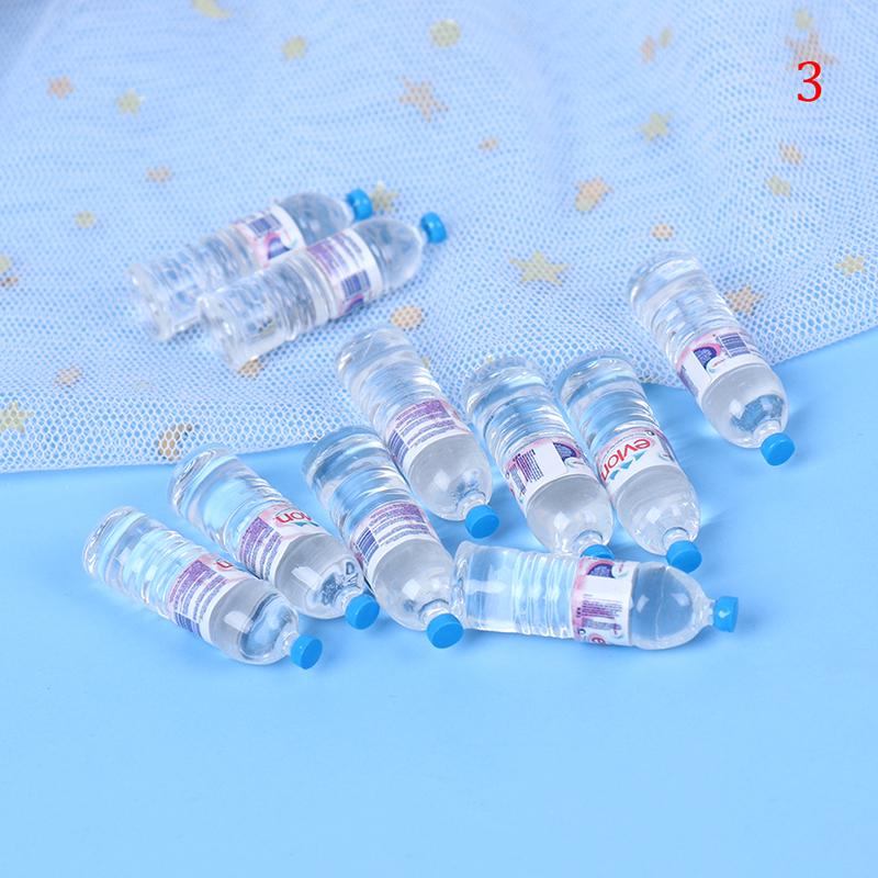 

10Pcs Mini Mineral Water Bottle 1:12 Dollhouse Miniature Accessory Drinking Toy as the picture