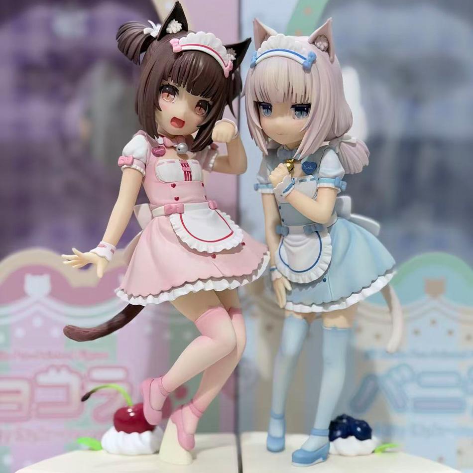 In Stock Nekopara Anime Cat Maid Figure - Chocolates Vanilla Cute Pvc Collectible Static Doll Pretty Cat Style Model For Kids
