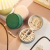 Velvet Round Portable Jewelry Storage Box for Earrings, Necklaces, Rings, and Ornaments