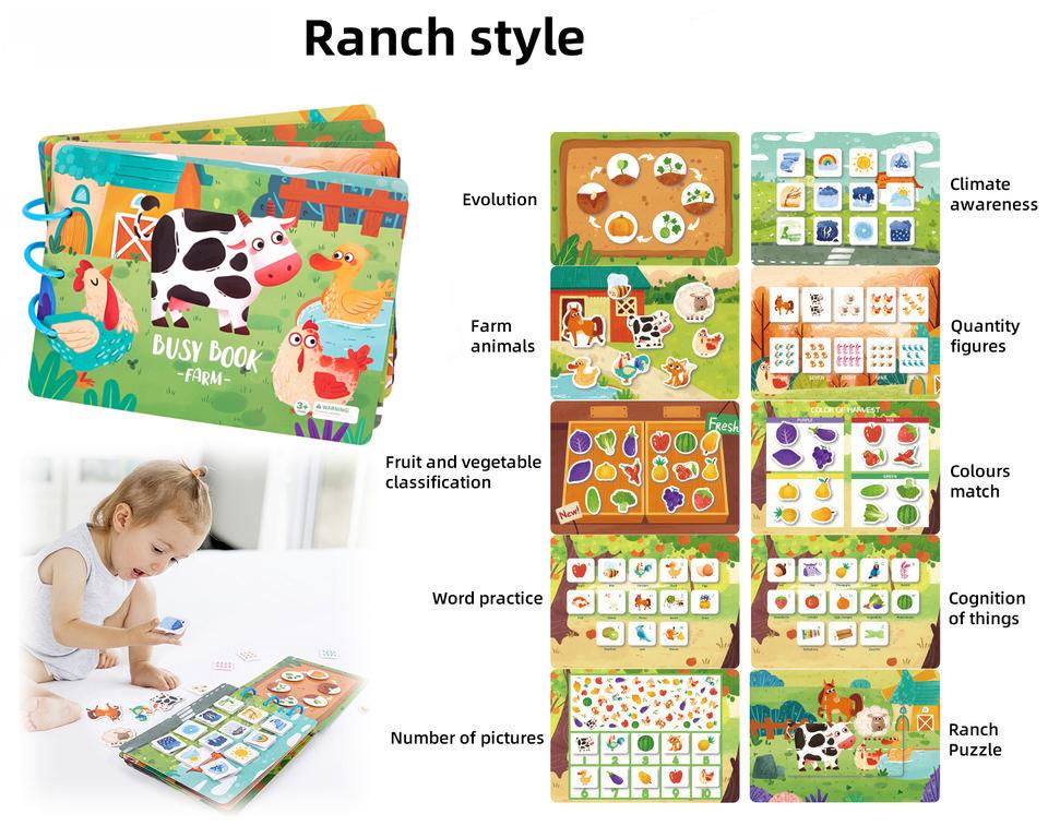 Toys Educational Baby First Enlightenment Book Montessori Quite Book Early Learning Sticker Busy Book Matching Games for Kids