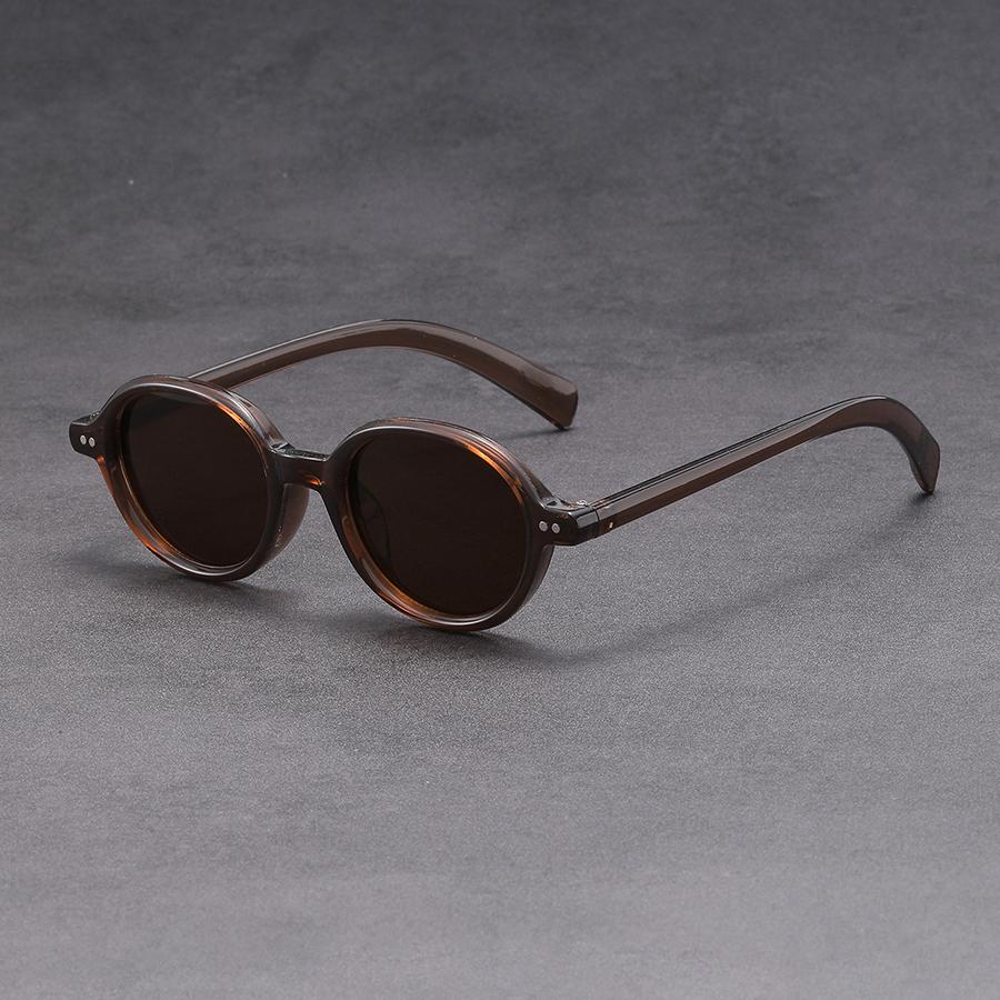 

Retro Oval Black Frame Glasses Daily Casual Unisex Full Frame Optics Multiple Colors Suitable for Travel Party Costume Photograp кавовий