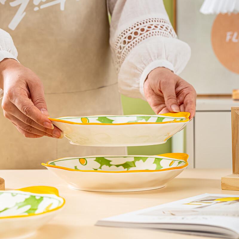 Haoya Jingdezhen Unterglasur Keramik 9-Zoll tiefe Teller - Alice Serie (6er Set)