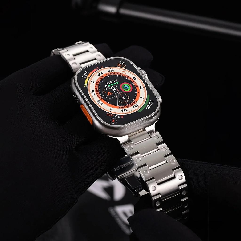 Stainless Steel Strap For Apple Watch Band Ultra 3/2 49mm Series 11 10 9 8 7 45mm 41mm 42mm 46mm Metal Bracelet iWatch 6 5 4 SE