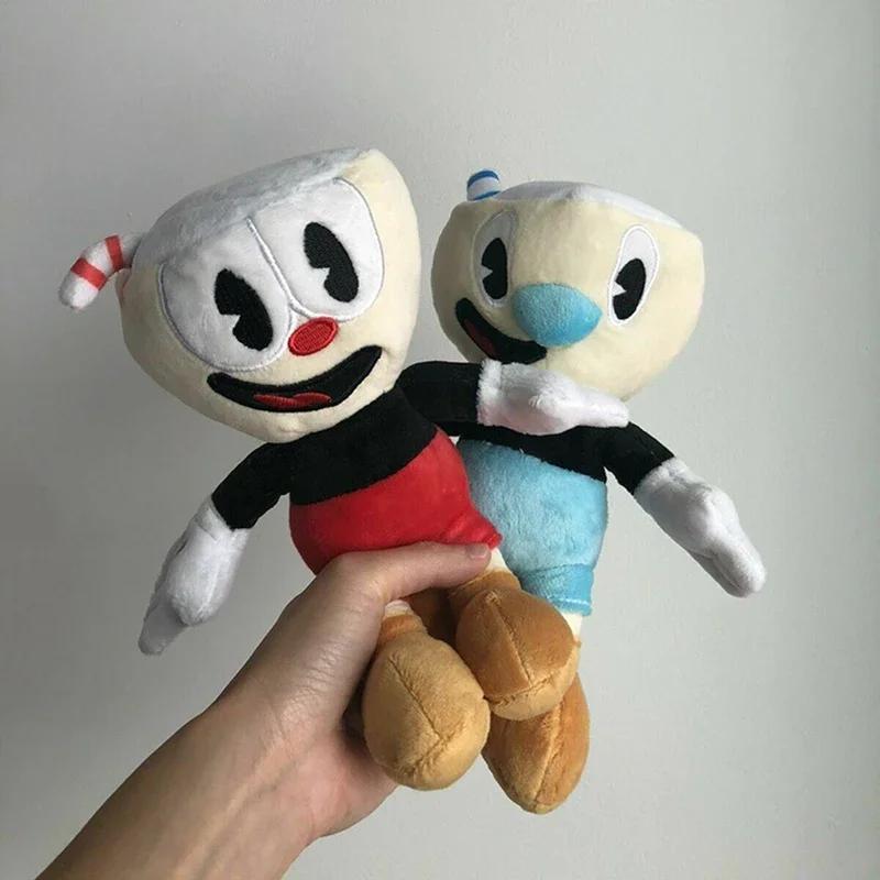 25cm Game Cuphead Plush Toy Mugman Soft Plushie Toy Anime Cartoon Stuffed Dolls Toys for Children Kids Birthday Christmas Gifts