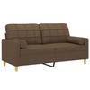 Canapé 2 places - Maison Exclusive - Marron - Tissu 100% polyester - Cadre métal