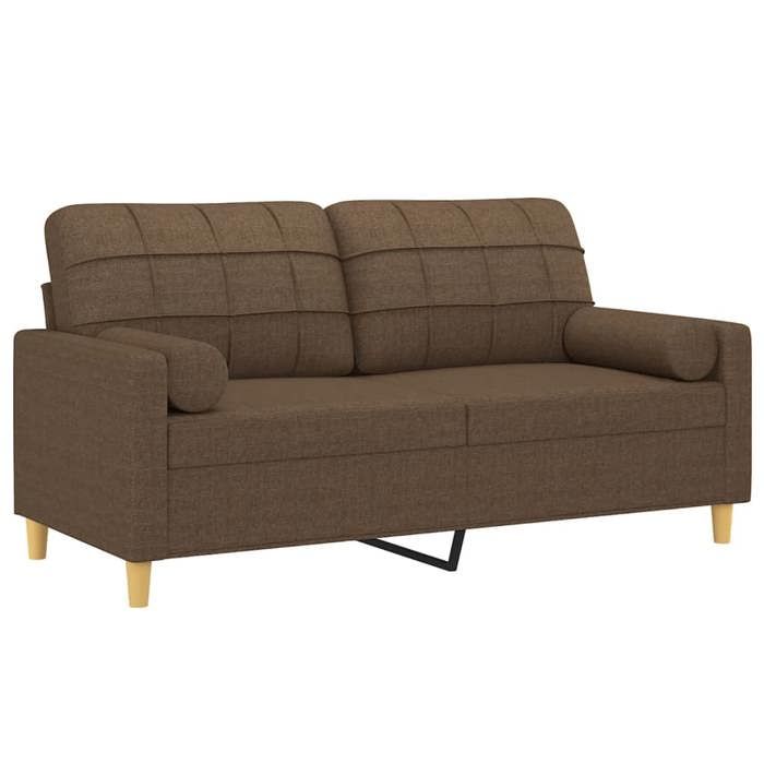 Canapé 2 places - Maison Exclusive - Marron - Tissu 100% polyester - Cadre métal