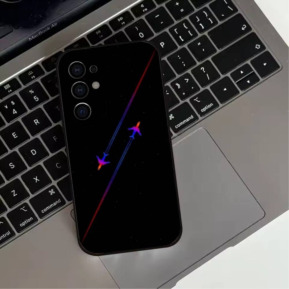 Travel creative A-Airplane Phone Case For Samsung S25,S24,S21,S22,S23,S30,Ultra,S20,Plus,Fe,Soft Silicone Black Cover