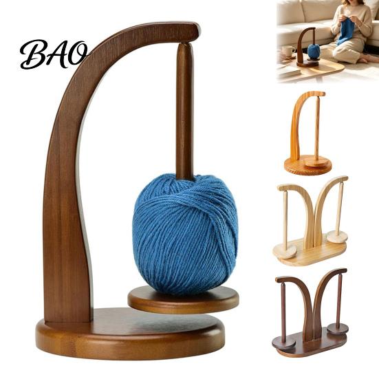 Wool Thread Holder Wooden Magnetic Yarn Holder, Tangle-Free Stand with 1/2 Rotating Spindle, Knitting Organizer Ball Spinner, Crocheting & Accessories