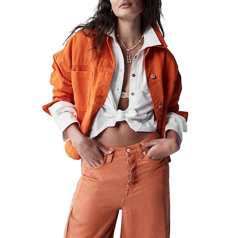 Damen Neue Lockere Mode Jeansjacke