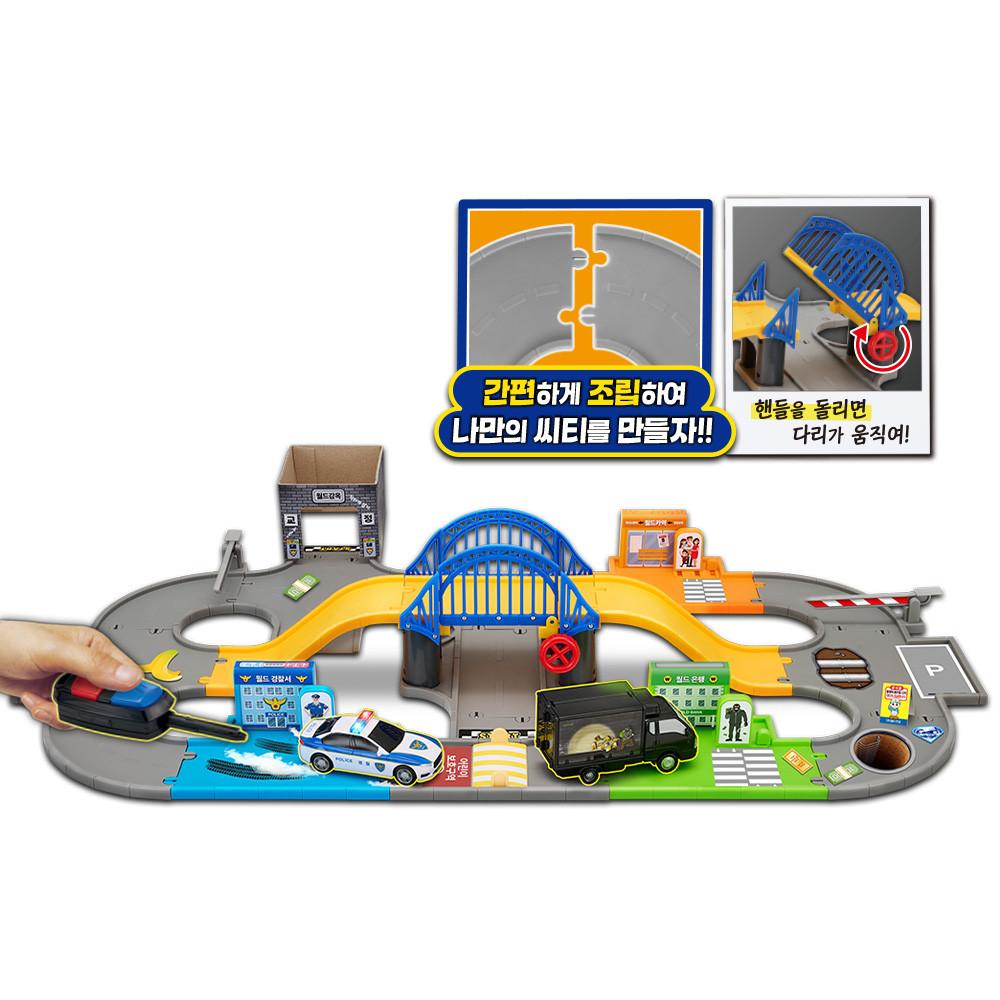 [Mimi World Official] World Car Police and Thieves Road Play, Popular Korean Character Toys