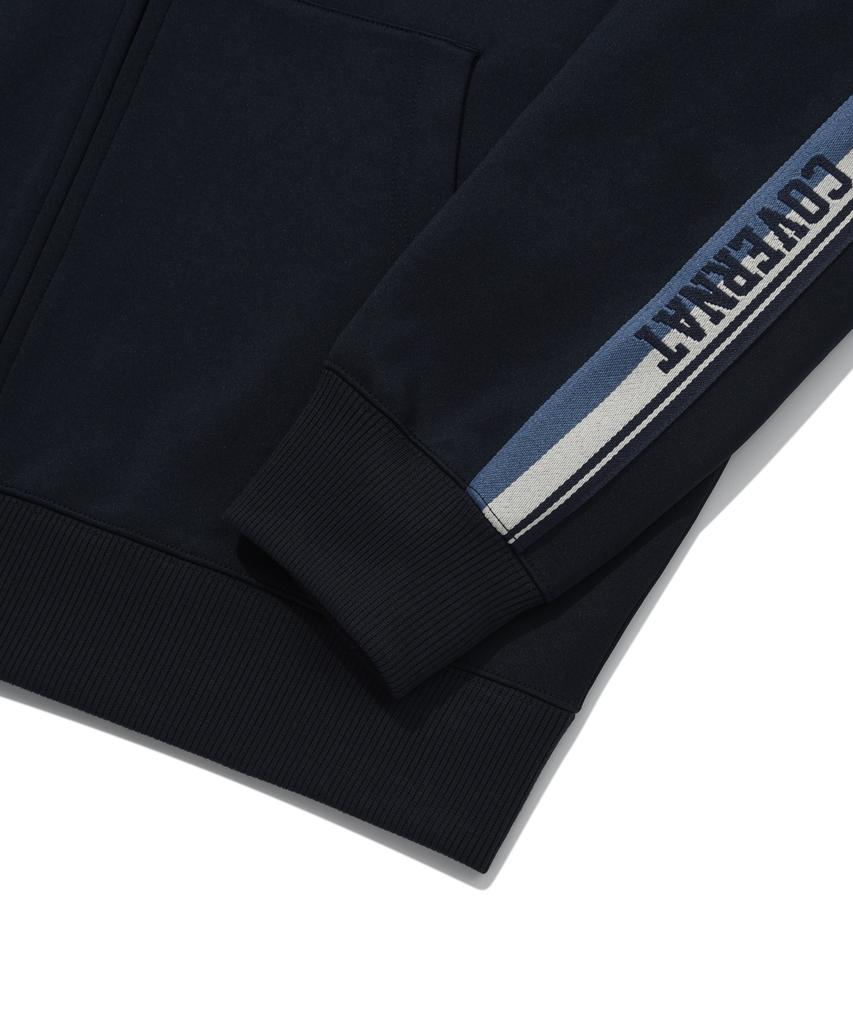 COVERNAT Retro Track Hoodie Zip-Up Navy