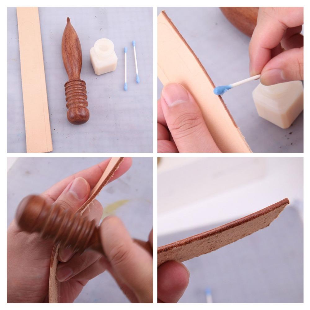 5 Grooves Leather Edging Device Beech Wood Leather Polishing Rod  Leather Working