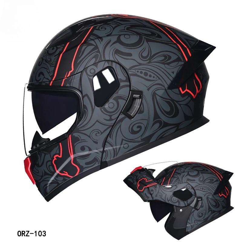 's Latest High-quality Motorcycle Modular Flip Helmet ABS Material Dual Lens Full Helmet DOT Batch