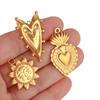 3Pcs Large Heart/Sun Face/Flower Charms Stainless Steel Rectangle Big Pendants for Jewelry Connector DIY Necklace Jewelry Making