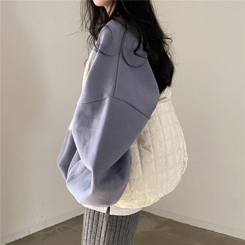 Felpa da Donna con Mezza Zip Stampa Lettere Vestibilità Larga Casual Collo Alto Pullover