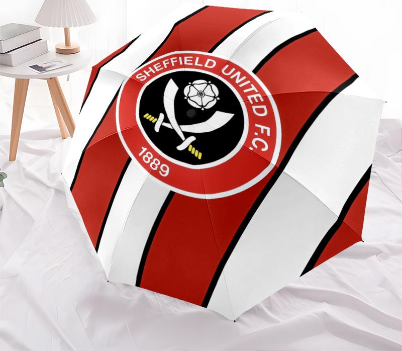 Sheffield United, automatic folding umbrella, portable and foldable design, 8 ribs, a Christmas or birthday gift.