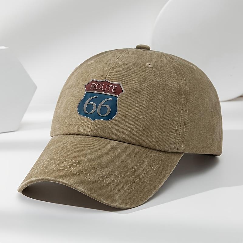 Yiran Bag Women's Vintage Route 66 Baseball Cap For Men Retro Distressed Dad Hat, Adjustable Road Trip Snapback Sun Cap Cm