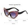 High-Quality Vintage Oversized Cat Eye Diamond Cake Sunglasses Women Female Luxury  Designer Punk Sun Glasses Trendy Sexy Ladies Shades