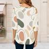 Women Plus Size Round Neck Half Sleeve Printed T Shirt Curved Hem