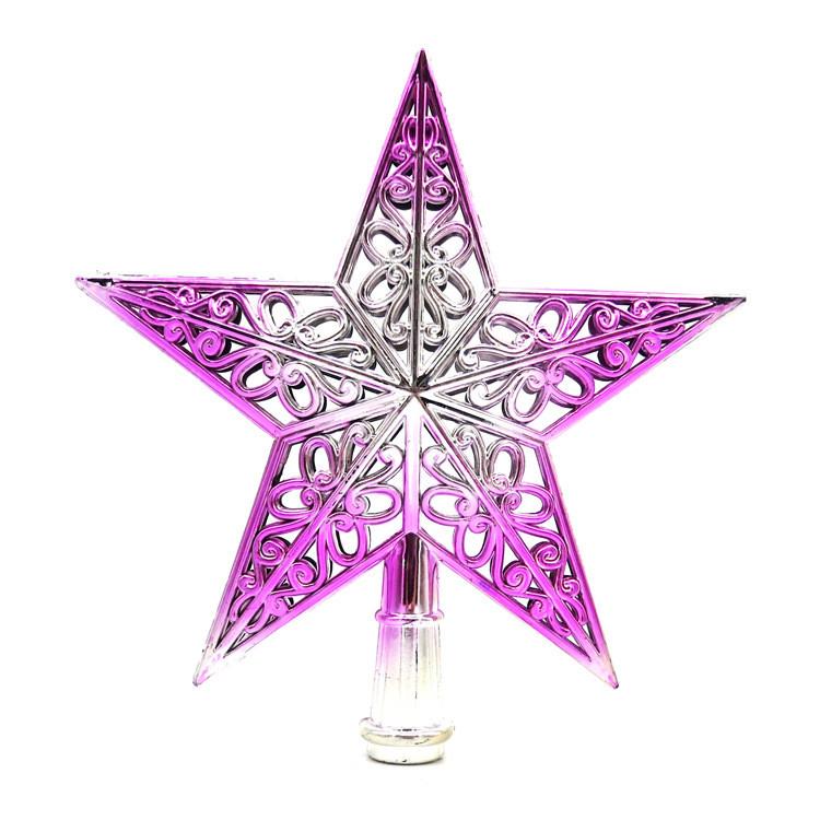 Christmas Topper Tree Hollowed Out Star Ornaments Party Home Decoration Gift