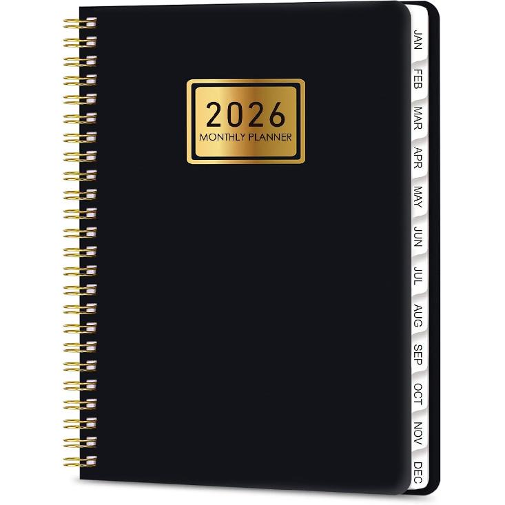 2026 Planner Weekly and Monthly Planner Calendar,Jan 2026-Dec 2026.Wirebound,Laminated Tabs,Storage Pocket,for Teachers,Students,Women & Men,A5 A5 Jan.2026-Dec.2026 чёрный